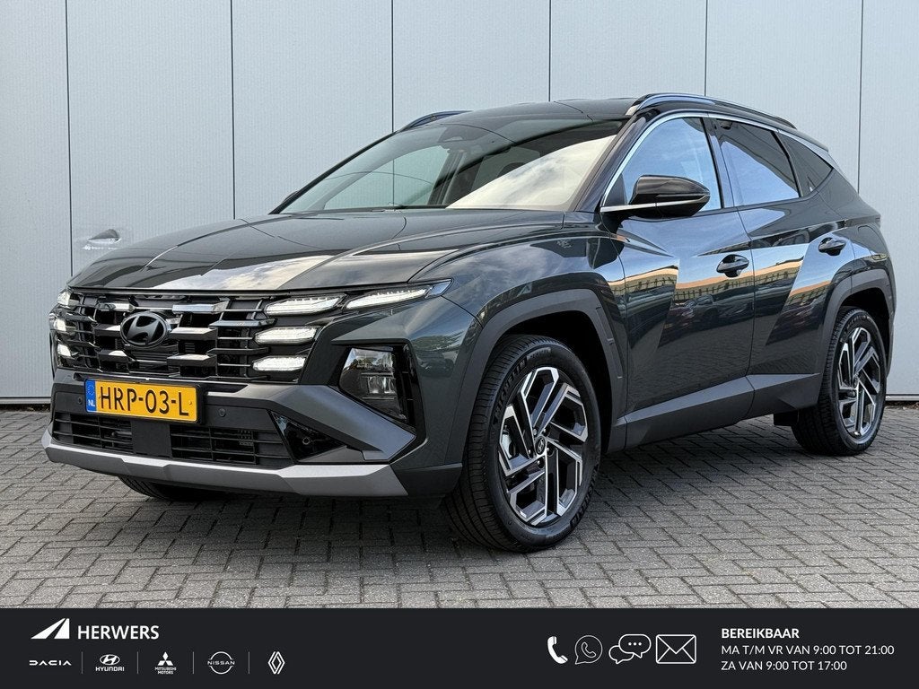 Hyundai Tucson 1.6 T-GDI PHEV Comfort Smart / Two Tone Zwart, Auto's, Hyundai, Euro 6, 4 cilinders, 252 pk, Leder en Stof