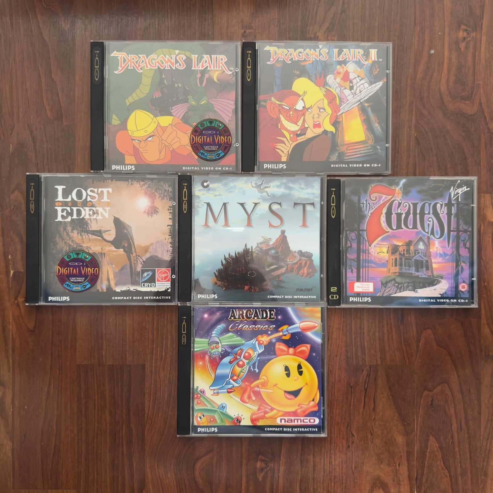 Philips CD-i Spellen: Dragon's Lair, Myst, The 7th Guest, Ar, 1 speler, Zo goed als nieuw, Vanaf 12 jaar, Ophalen
