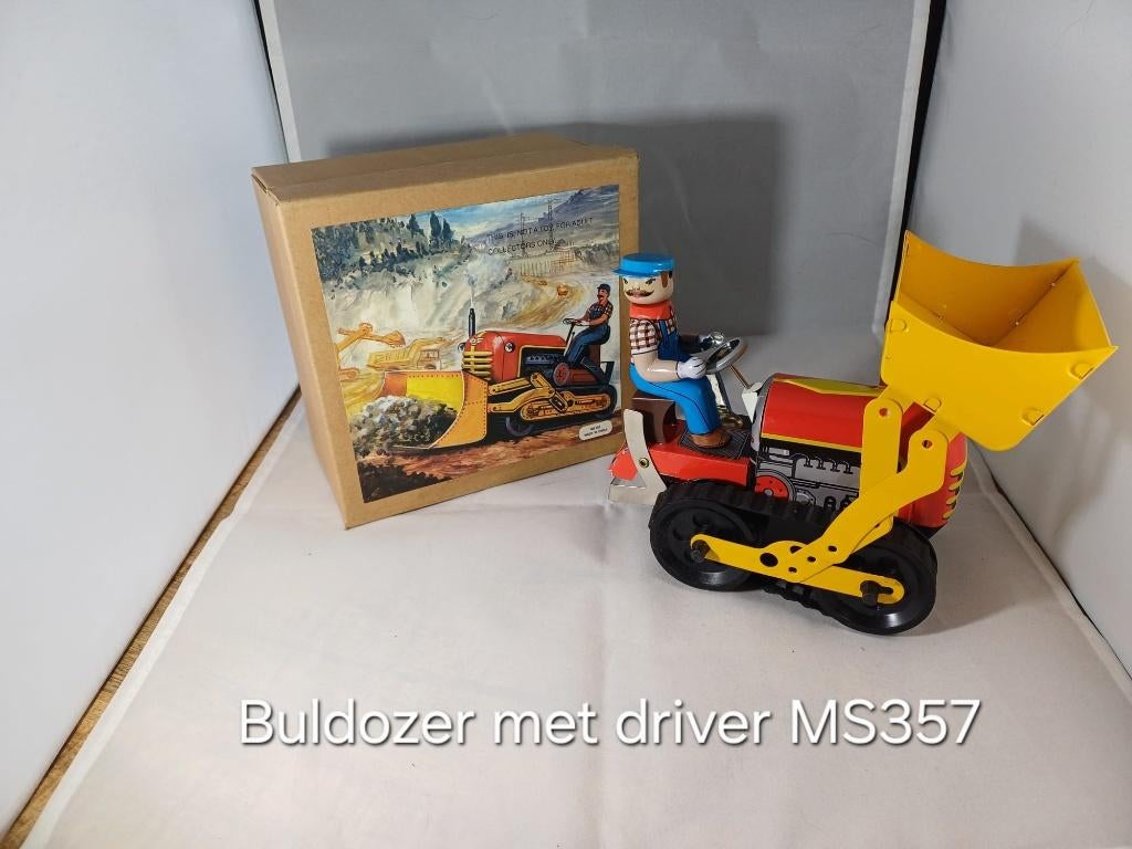 Blikken speelgoed Bulldozer, Antiek en Kunst, Antiek | Speelgoed, Ophalen of Verzenden