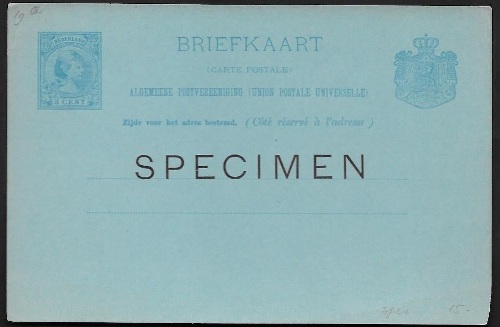 Briefkaart Geuzendam 29 SPECIMEN., Postzegels en Munten, Ophalen of Verzenden, Briefkaart