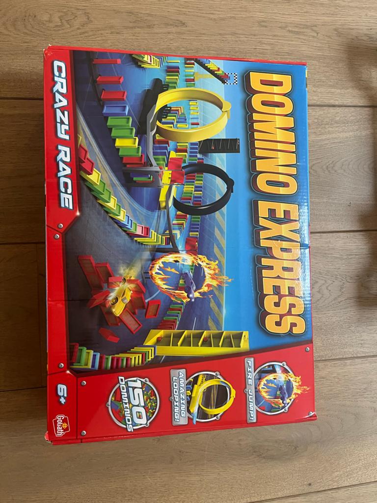 Domino Express Crazy Race Goliath - 150 dominostenen, Ophalen of Verzenden, Zo goed als nieuw