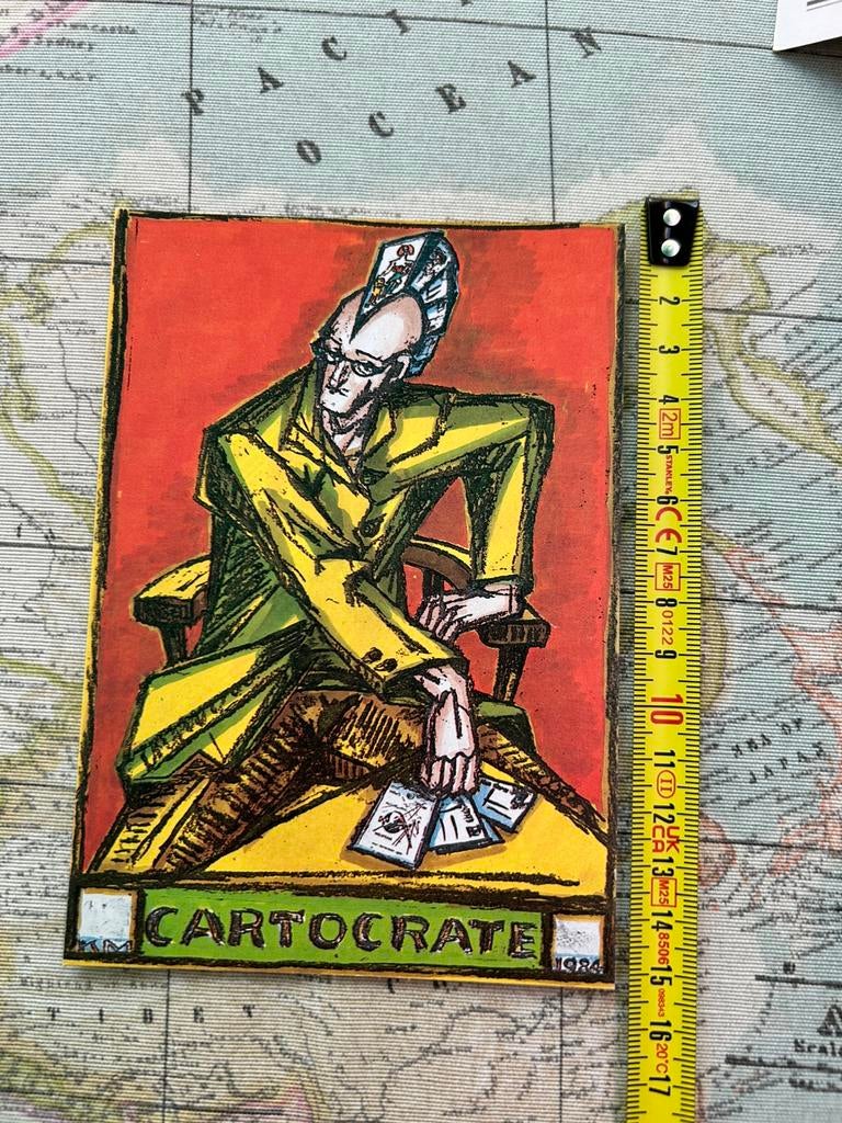2154. Oude kaart illustr Cartocrate, Ophalen of Verzenden, Ongelopen