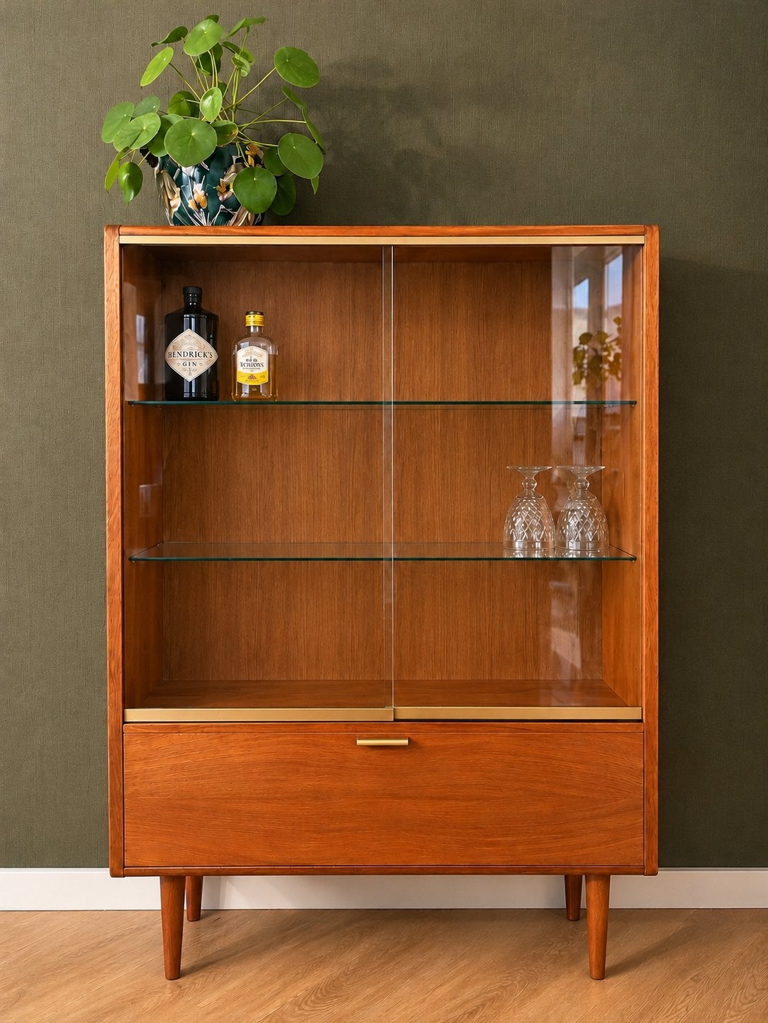 Vintage - mid century - barkast - wandkast - secretaire, Huis en Inrichting, Ophalen, Met deur(en), ..., 50 tot 100 cm