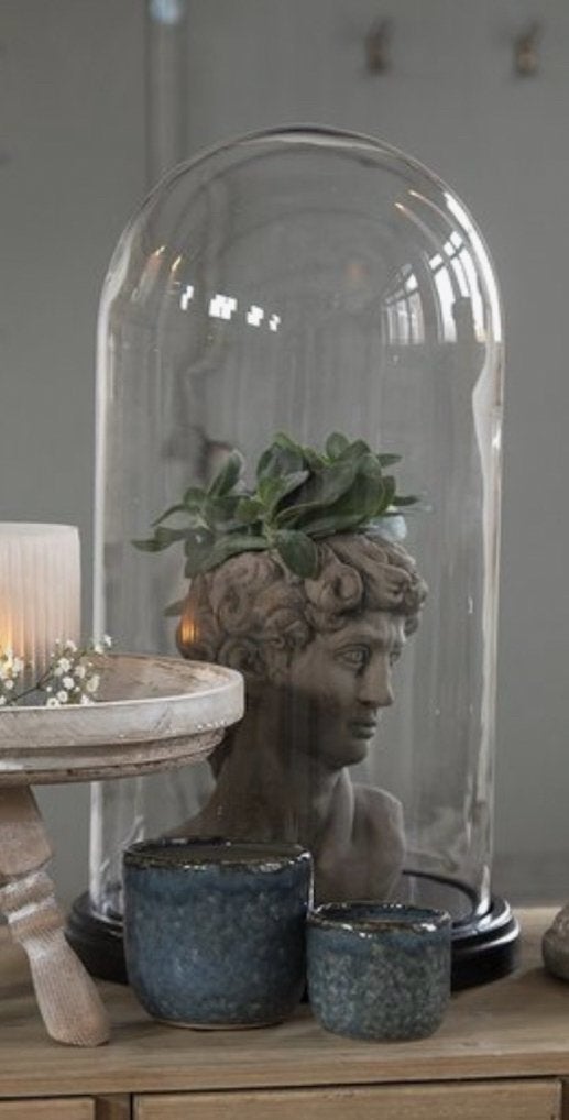 Clayre & Eef Stolp Ø 26x47 cm Zwart Hout, Glas, Ophalen of Verzenden, Nieuw, Met voet