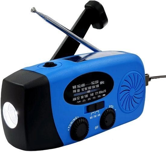Noodradio 5.000mAh - FM/AM - Blauw, Ophalen of Verzenden, Nieuw, Radio