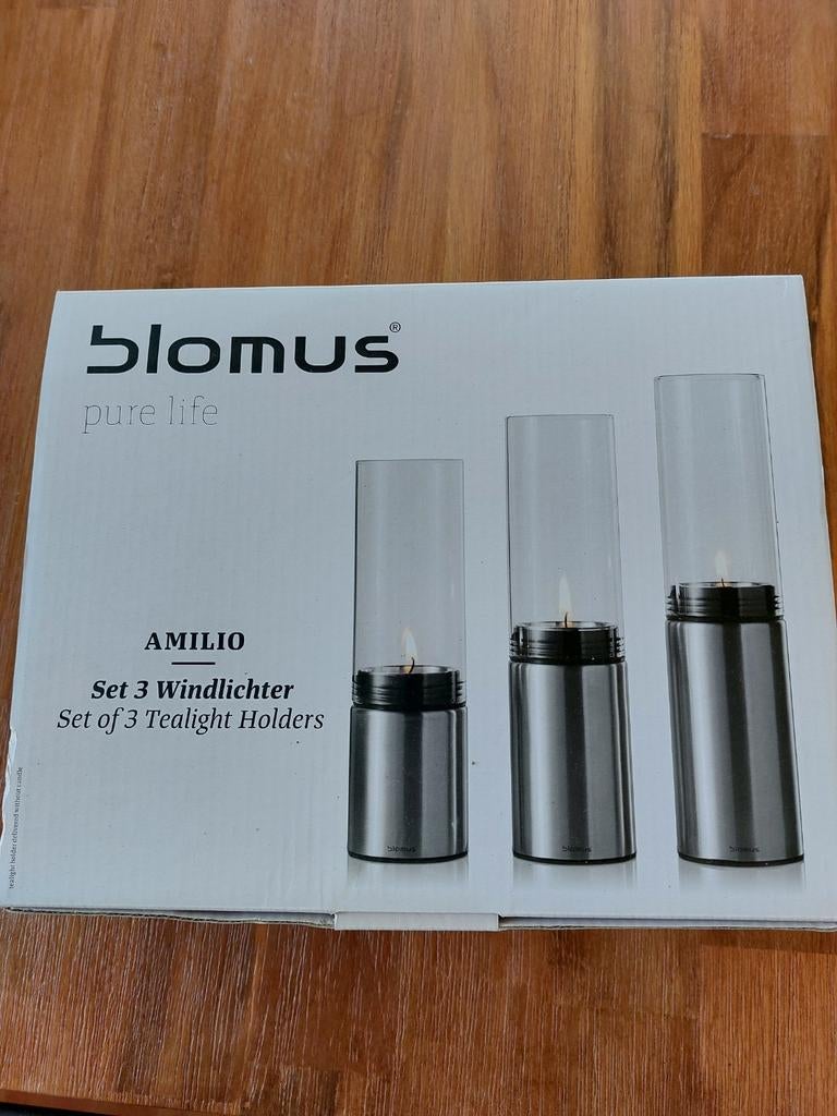 Nieuw, Blomus 3 Windlicht houders, Huis en Inrichting, Woonaccessoires | Kandelaars en Kaarsen, Overige materialen, Nieuw, Ophalen of Verzenden