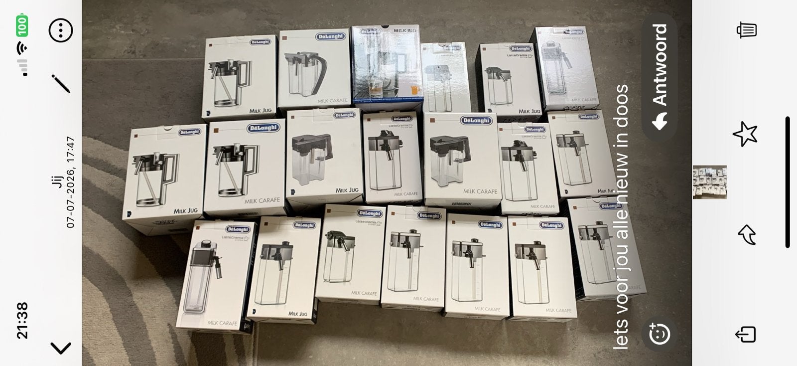 20 stuks Delonghi melkreservoir nieuw in doos, Ophalen, Zo goed als nieuw