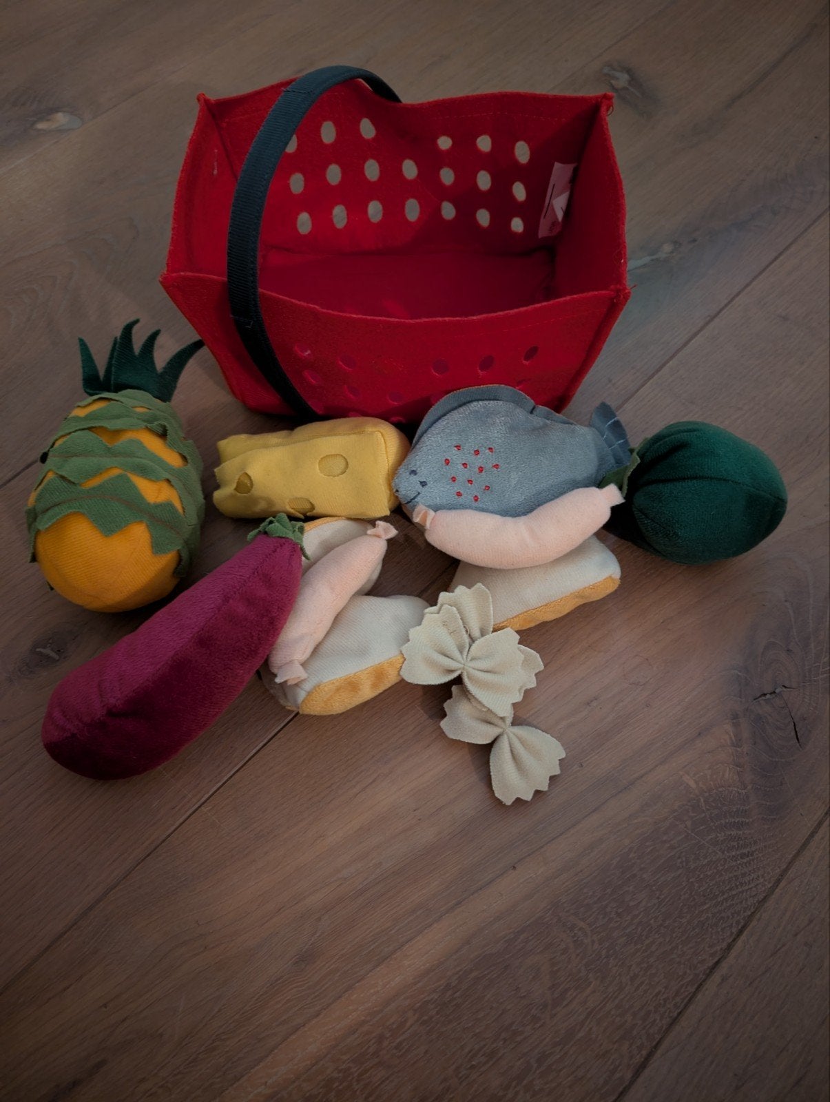 Speelgoed boodschappenmand met zachte etenswaren van Ikea, Ophalen of Verzenden, Zo goed als nieuw, Overige typen