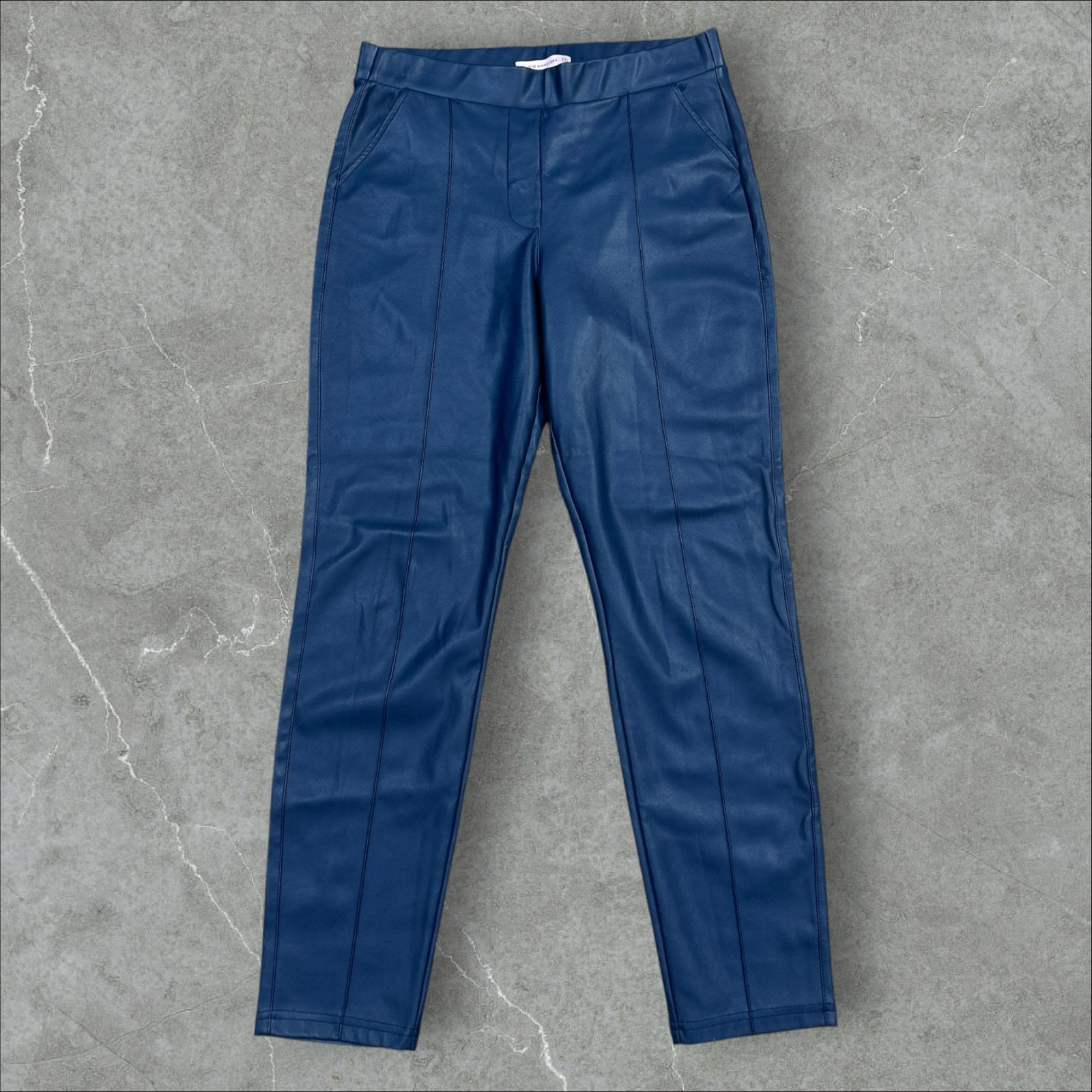 Studio Anneloes Faux-Lederen Broek Diepblauw Maat M, Maat 38/40 (M), Blauw, Ophalen of Verzenden, Zo goed als nieuw