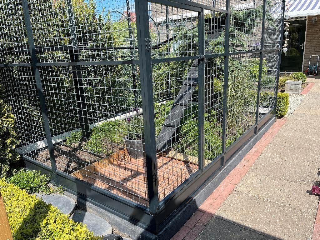 Aluminium Konijnenren met morsrand Noa, Dieren en Toebehoren, Knaagdieren en Konijnen | Hokken en Kooien, 110 cm of meer, Nieuw