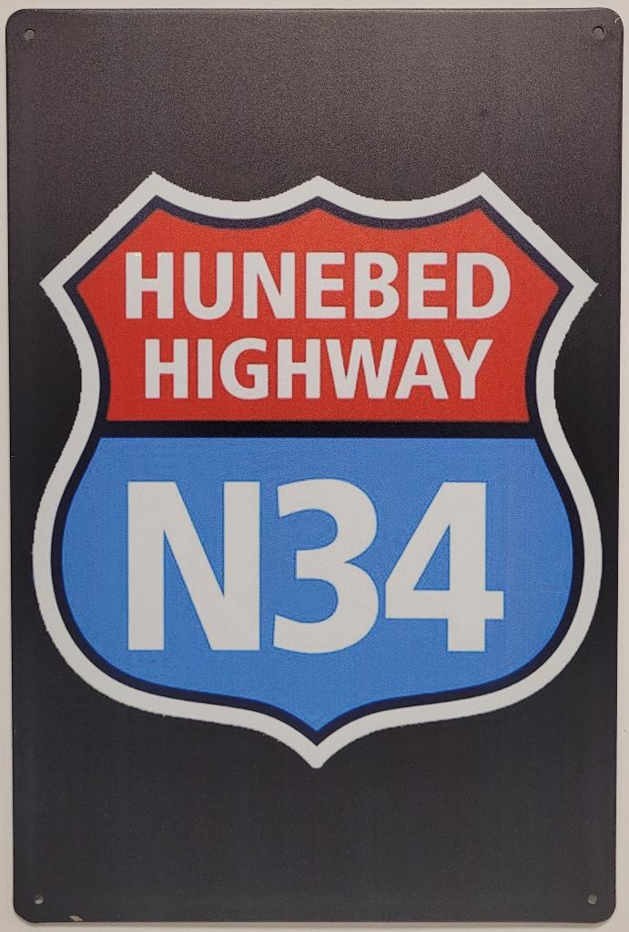 Hunebed Highway N34 Drenthe reclamebord van metaal wandbord