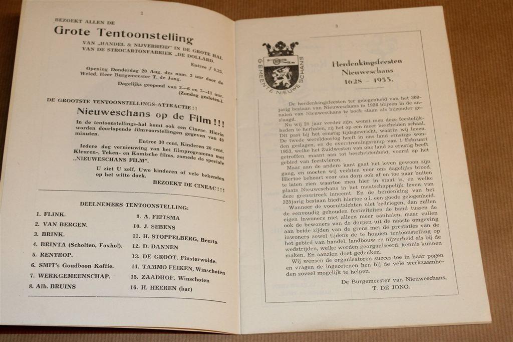 Nieuweschans — Herdenkingsfeesten 1628–1953 — Zeldzaam, Boeken, Geschiedenis | Stad en Regio, Ophalen of Verzenden, Gelezen