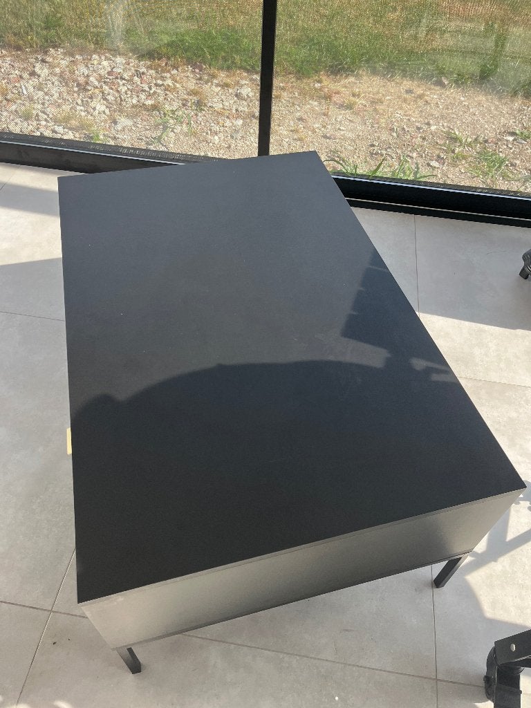 Salontafel zwart, Ophalen, Gebruikt, 100 tot 150 cm, 50 tot 100 cm