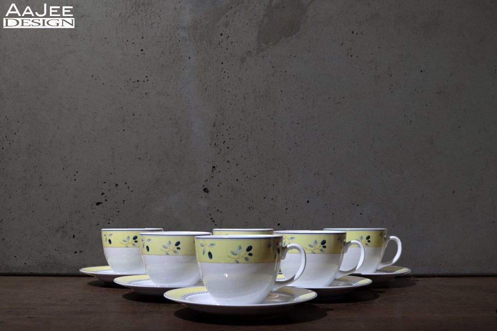 Royal Doulton – 6 kop en schotels – Blueberry - Nieuwstaat, Overige merken, Ophalen of Verzenden, Zo goed als nieuw, Overige stijlen