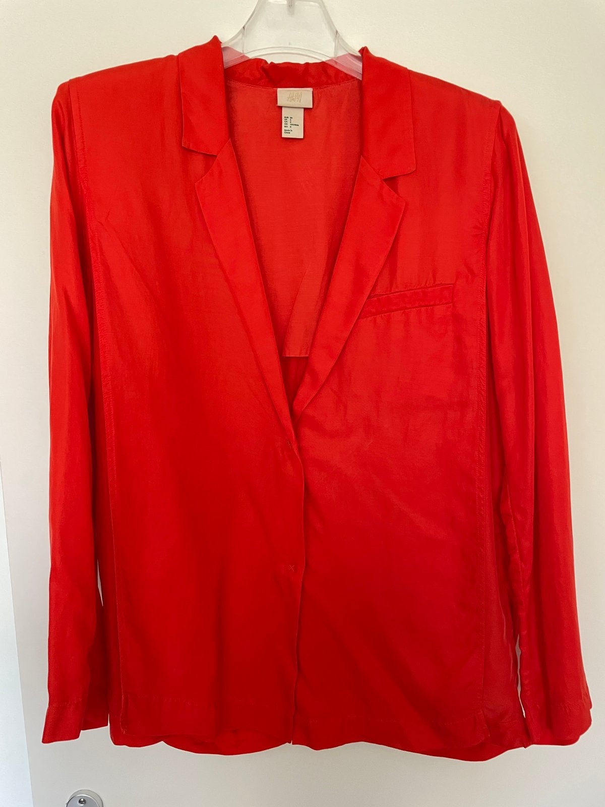 Soepelvallend oranje colbert van cupro/lyocell van h&m 34/36, Oranje, Ophalen of Verzenden, Zo goed als nieuw, Maat 36 (S)