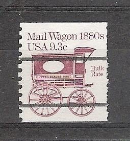 USA, Transport, Mail Wagon 1880, 1981., Ophalen of Verzenden, Gestempeld, Noord-Amerika