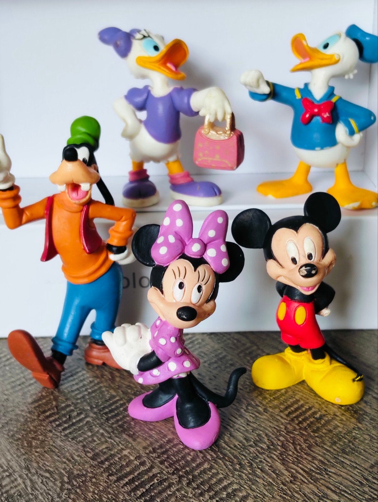 Vintage Disney Figuren Mickey Minnie, Donald, Katrien, Goofy, Ophalen of Verzenden, Mickey Mouse, Gebruikt, Beeldje of Figuurtje
