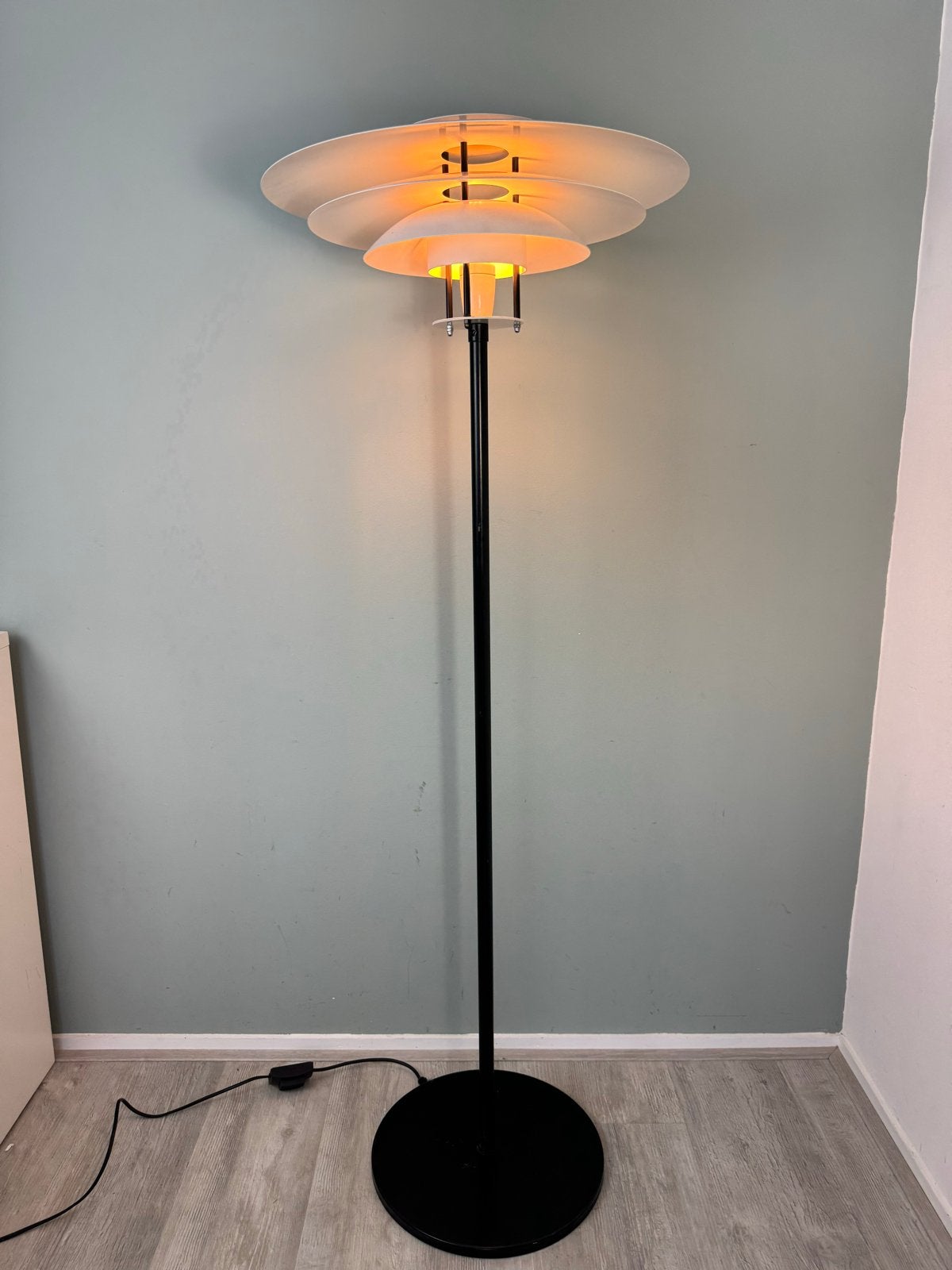 Vintage Deense Design Vloerlamp Jørgen Buchwald Laterna Dani, Gebruikt, 100 tot 150 cm, ?, Metaal