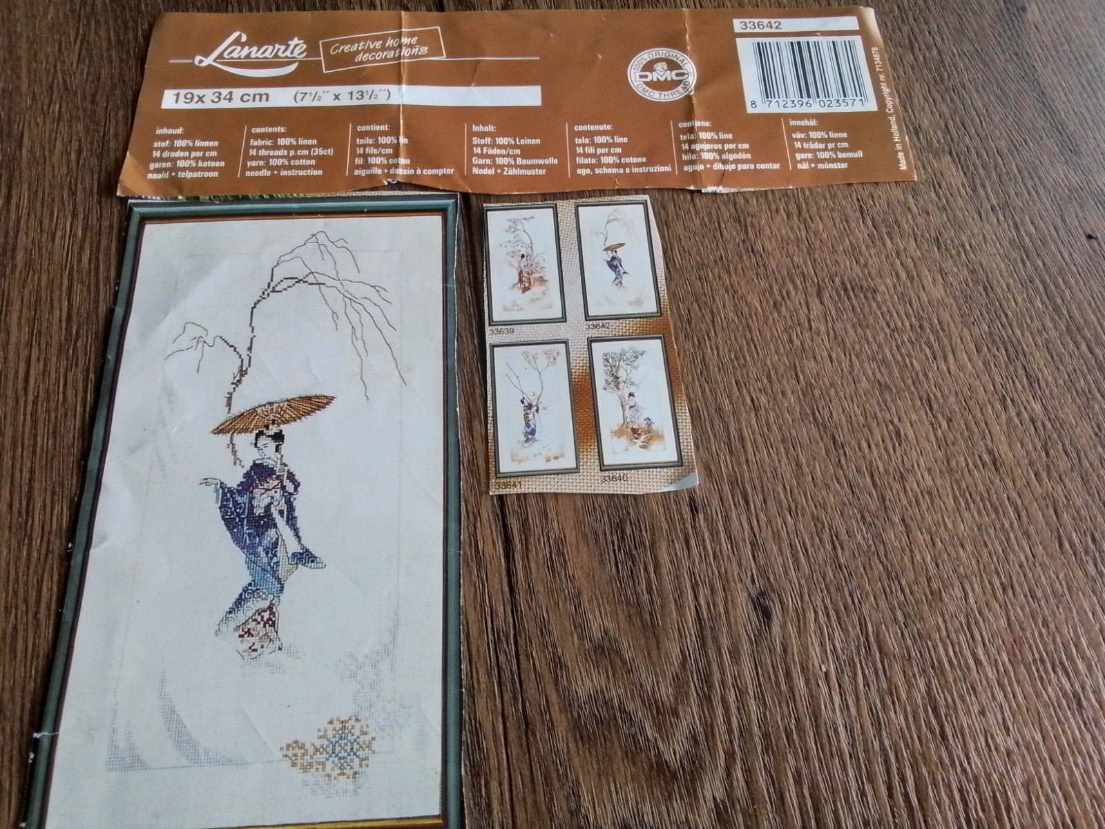 borduurpakketje van lanarte, nr 33642, wel iets geborduurd, Hobby en Vrije tijd, Borduren en Borduurmachines, Ophalen of Verzenden