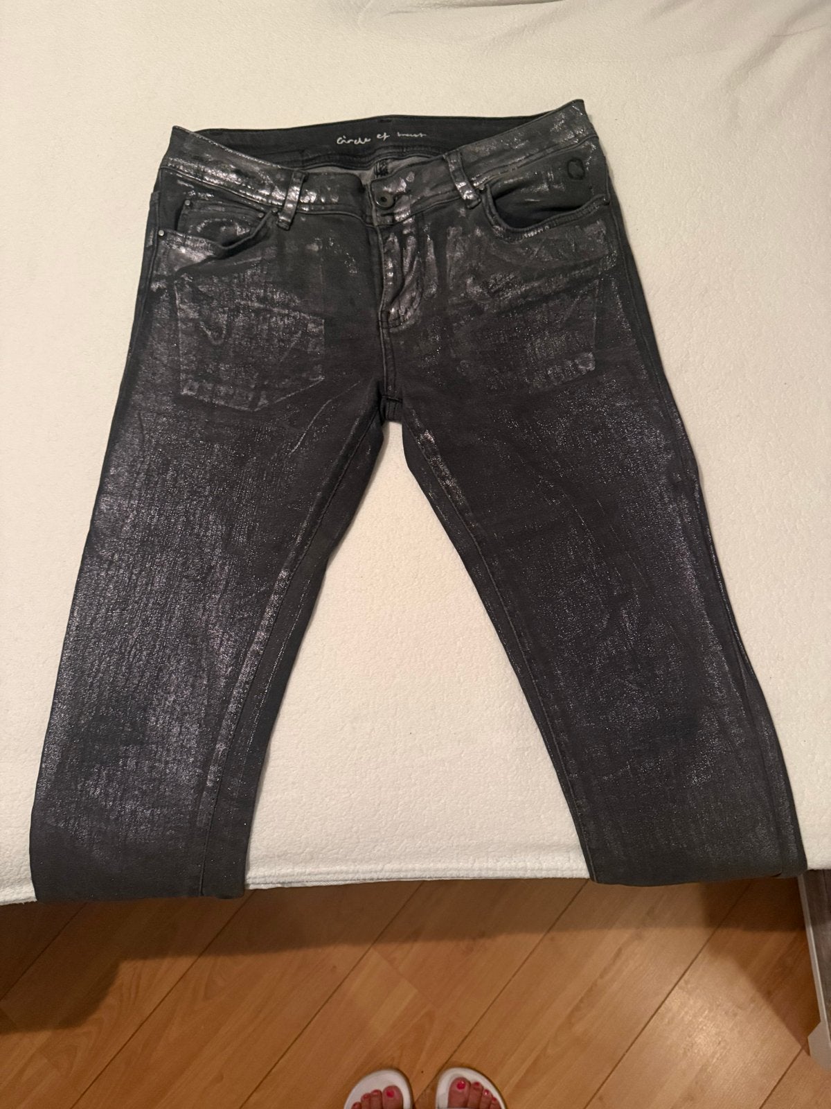 Circle of Trust Lodi Metallic Black Jeans W32, Ophalen of Verzenden, Zo goed als nieuw, Zwart, W30 - W32 (confectie 38/40)