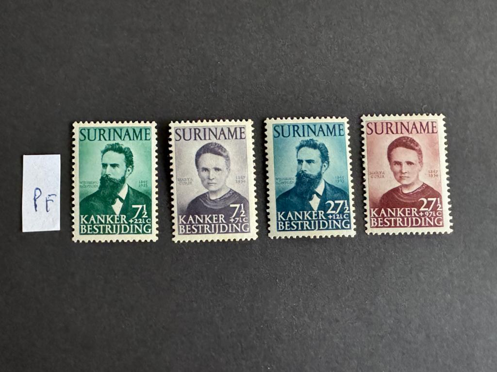 Suriname 1950 Curie en Rontgen NVPH nr 280-283 postfris, Postzegels en Munten, Verzenden, Postfris