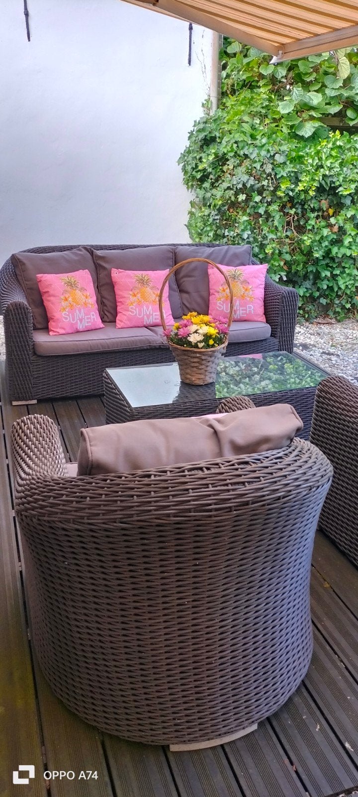 Robuust tuinset inclusief kussens en tafel, Tuin en Terras, Tuinsets en Loungesets, Ophalen