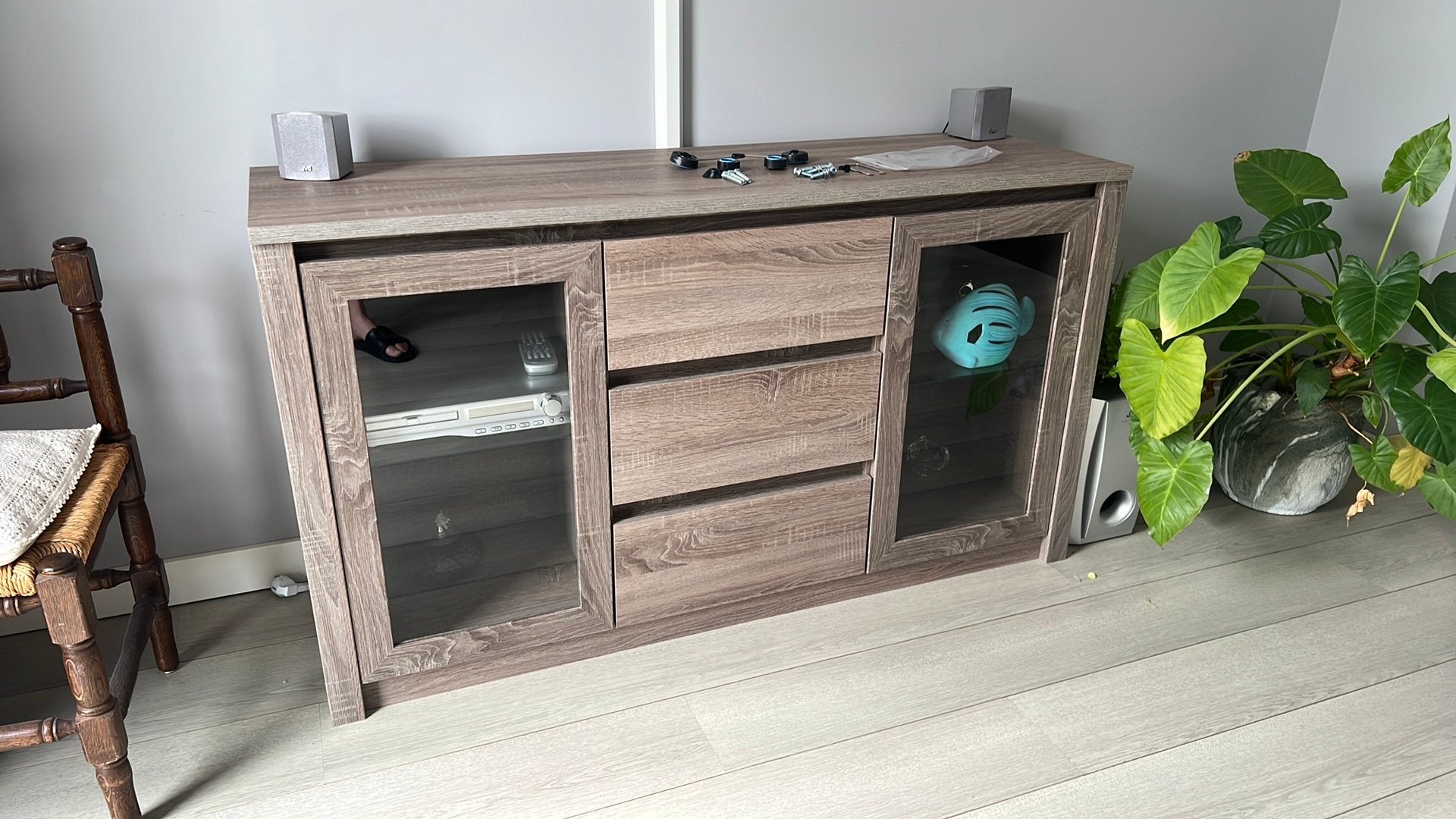 Dressoir houtkleur., Huis en Inrichting, Ophalen, 100 tot 150 cm, Minder dan 100 cm, 25 tot 50 cm
