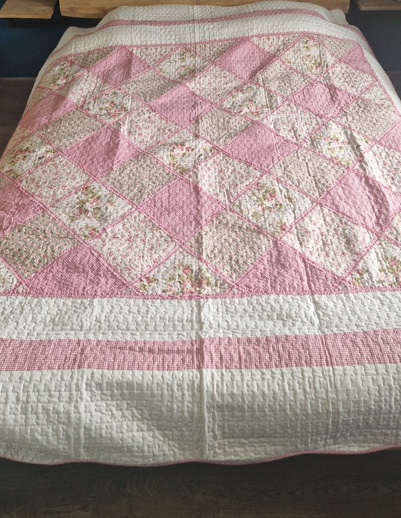 Lavandoux quilt, 120 cm of meer, Ophalen of Verzenden, Katoen, Roze