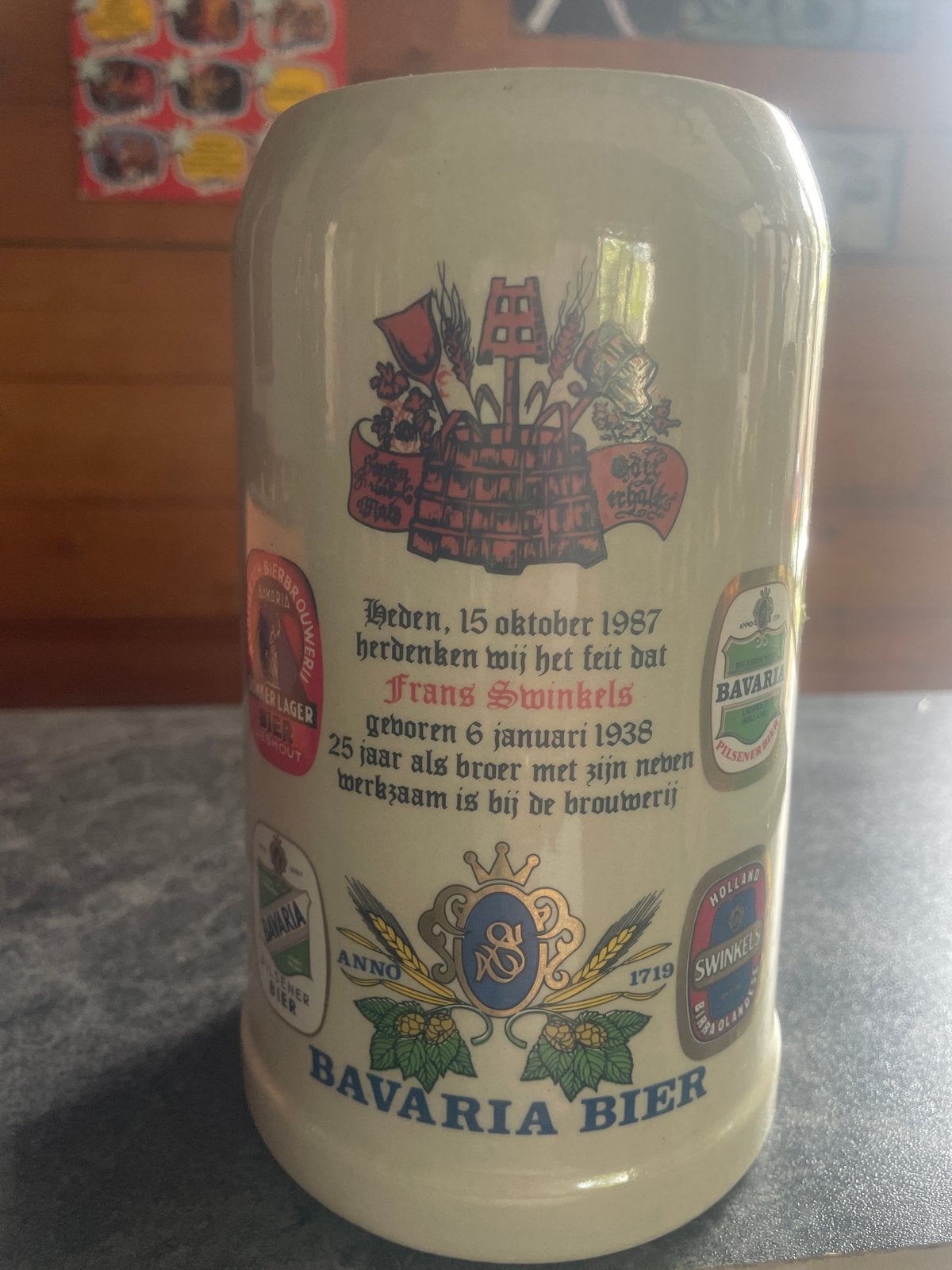 Vintage Bavaria Bier Pul - Frans Swinkels Jubileum 1987, Ophalen, Nieuw, Pul(len), Bavaria