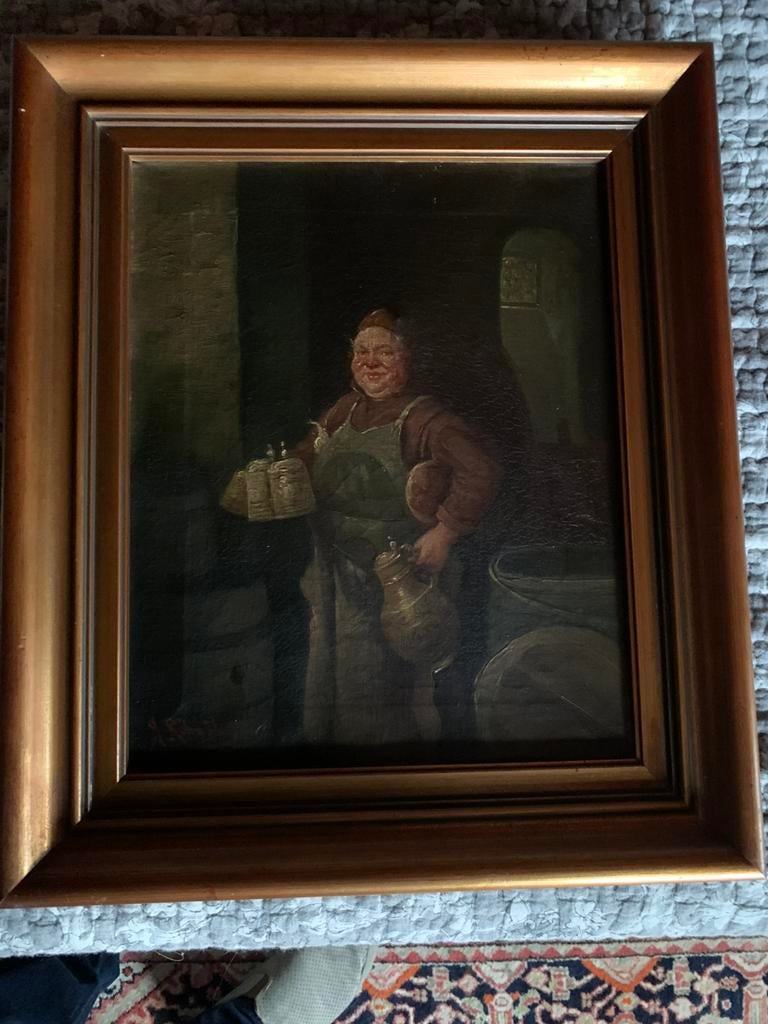 Antiek schilderij brouwer, Ophalen of Verzenden
