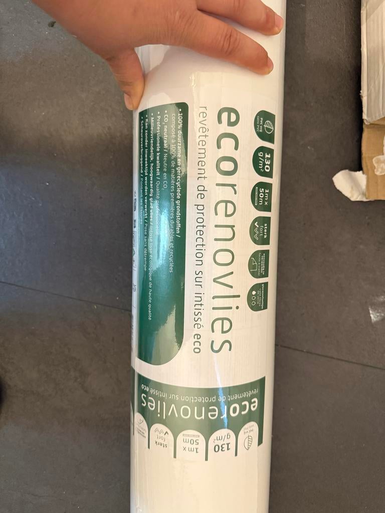 Ecorenovlies renovatievlies 130 g/m², 1m x 50m, Ophalen of Verzenden