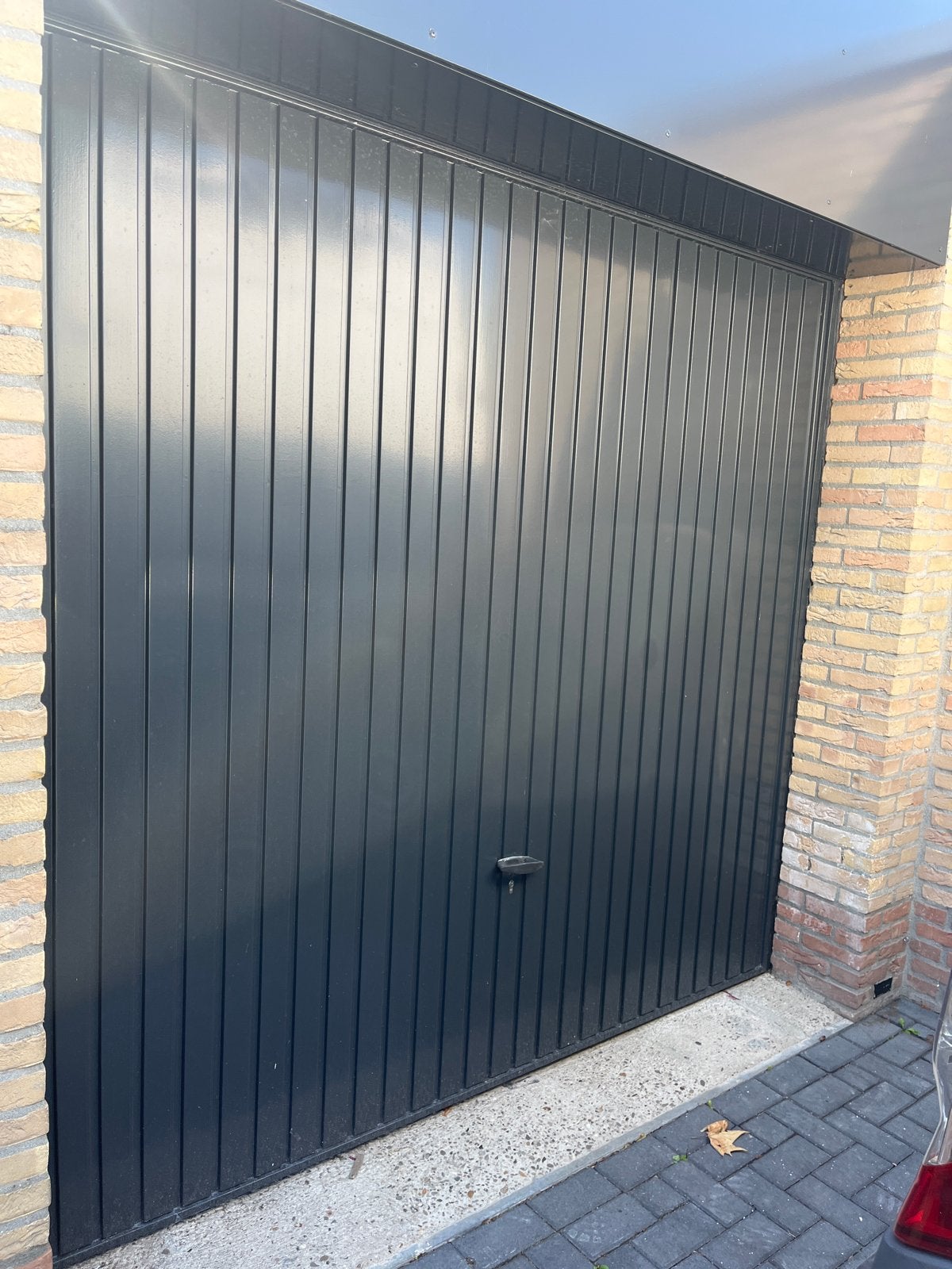Zwarte Garagedeur met Railsysteem - Gebruikt, Ophalen, Gebruikt, 120 cm of meer, Garagedeur