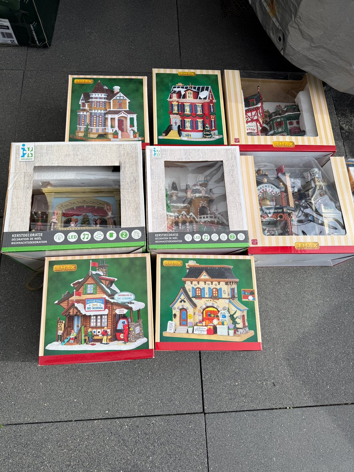 Lemax winter kerst huisjes poppetjes accessoires etc., Ophalen, Gebruikt