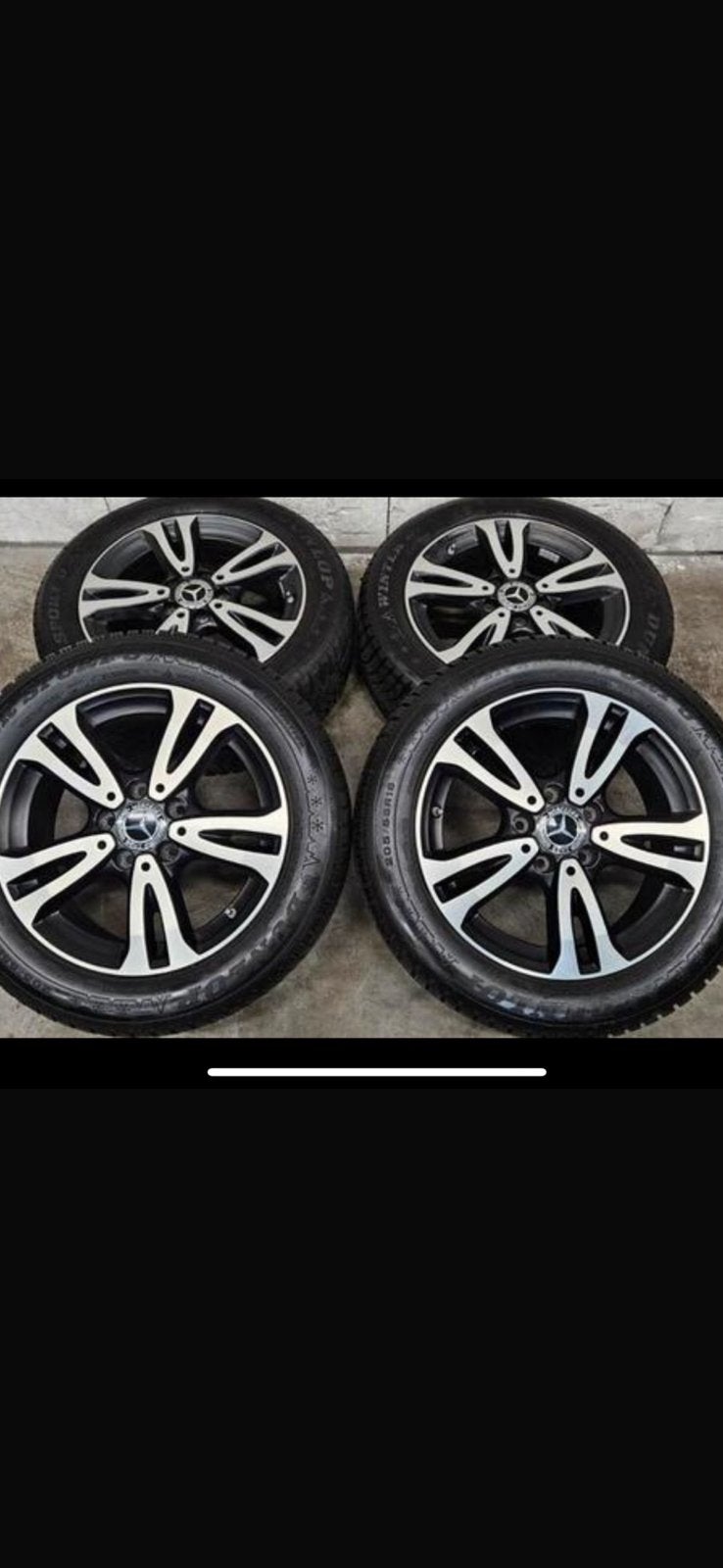 Mercedes velgen met winterbanden, Auto-onderdelen, Ophalen, Velg(en), 16 inch, 205 mm