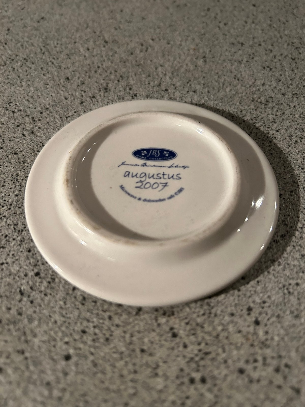JBS Miniatuur Schoteltje Augustus 2007 Bloemen Vlinder, Ophalen of Verzenden