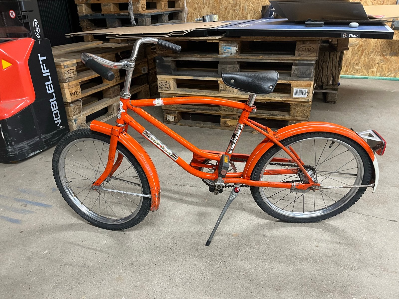 Vintage Oranje Kinderfiets - Sparta de Luxe, Ophalen of Verzenden, Gebruikt, Terugtraprem, 16 tot 20 inch