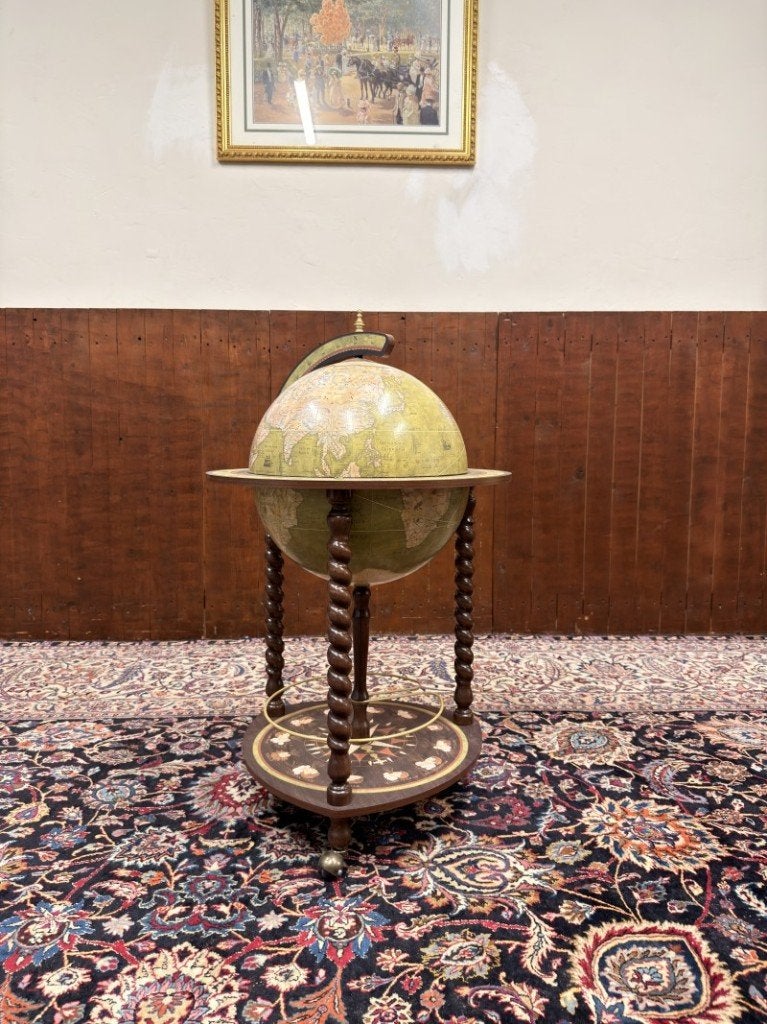 Klassiek Italiaanse Zoffoli Drankglobe Wereldbol Vloermodel, Ophalen