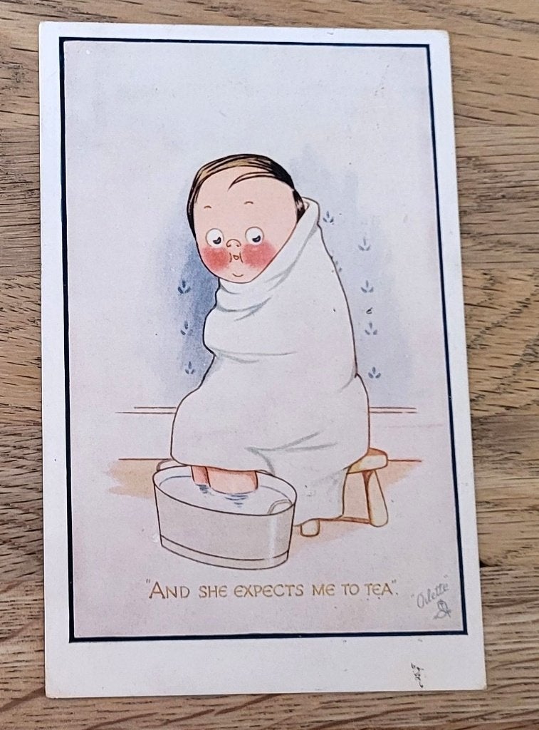 Kind met voeten in water OILETTE kaart, Ophalen of Verzenden, Voor 1920, Gelopen, Kinderen