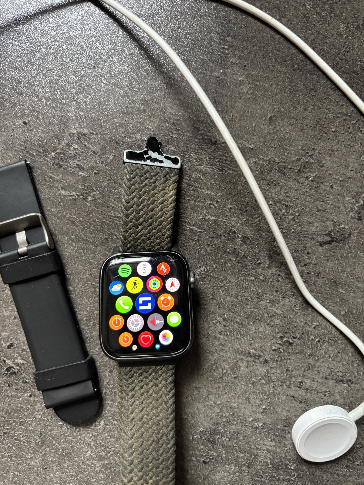 Apple Watch SE 44mm, Ophalen, Gebruikt, Hartslag, Zwart