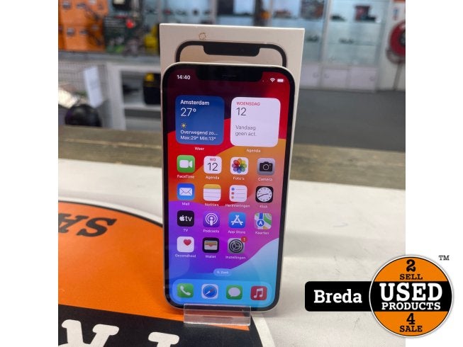 Iphone 12 128GB Accu 87% - Wit - Zeer nette staat Incl doos, Telecommunicatie, Mobiele telefoons | Apple iPhone, Apple, Zo goed als nieuw