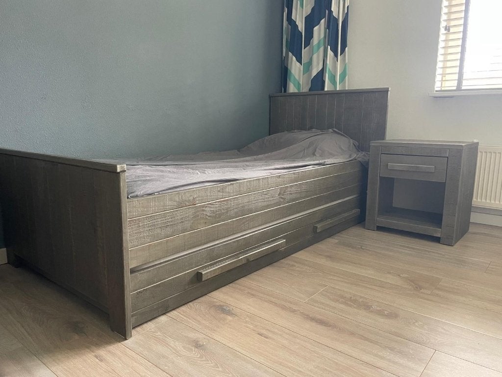 Complete slaapkamer tiener, Ophalen, Gebruikt, Eenpersoons, Stoer tiener grijs