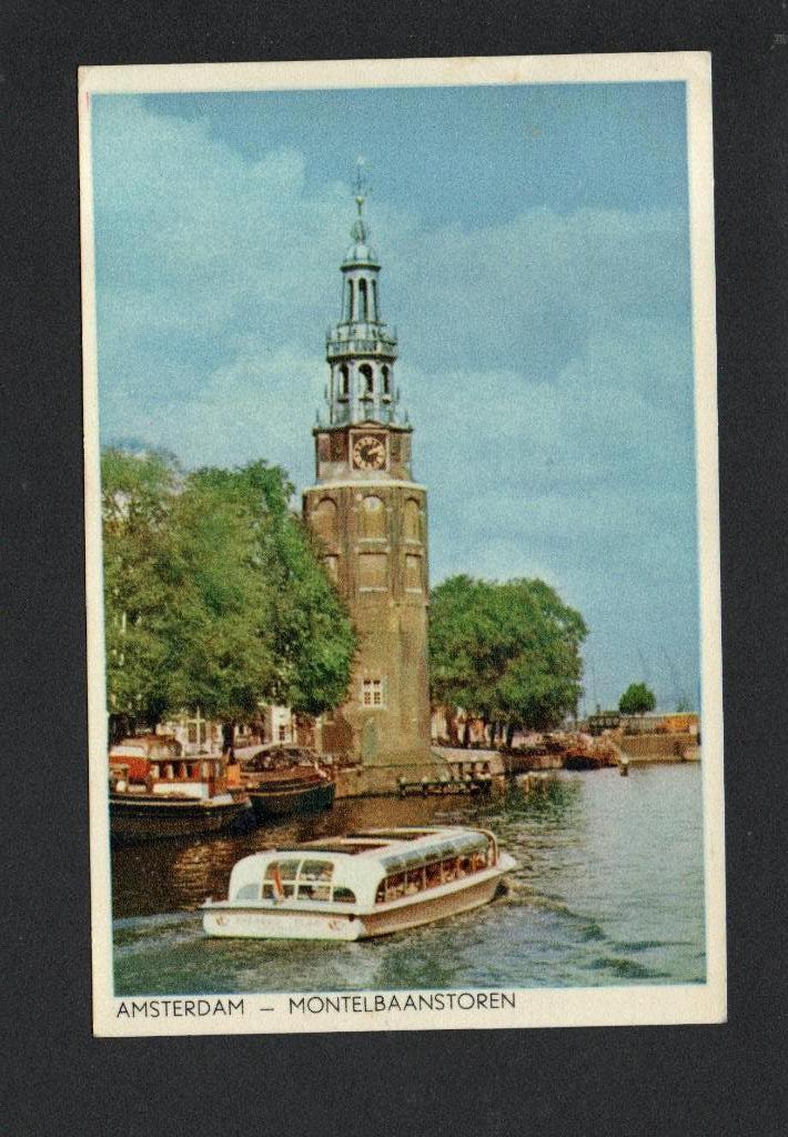 Amsterdam, 1959. Montelsbaantoren., Ophalen of Verzenden, 1940 tot 1960, Gelopen, Noord-Holland