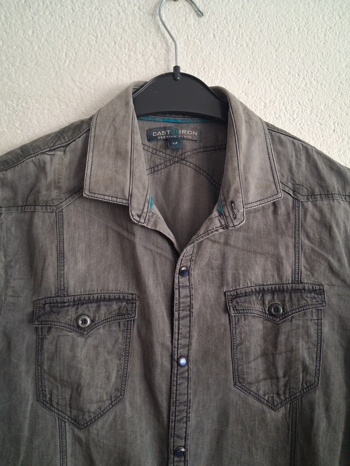 Cast Iron Premium Denim overhemd maat M, Zo goed als nieuw, Halswijdte 39/40 (M), Ophalen of Verzenden, Cast Iron