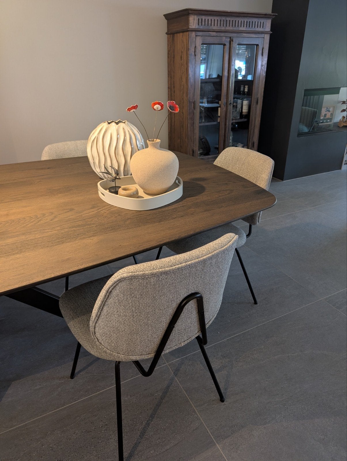 4 lichtgewicht eetkamerstoelen Lynn - Grey Fletcher, Huis en Inrichting, Stoelen, Ophalen