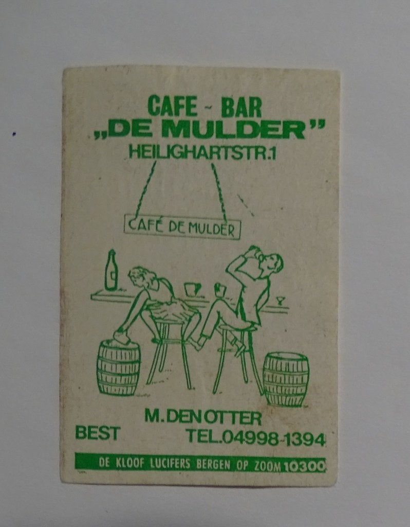 Café Bar   DE MULDER  M. Den Otter   BEST, Verzenden, Gebruikt, Luciferdoosjes of -merken