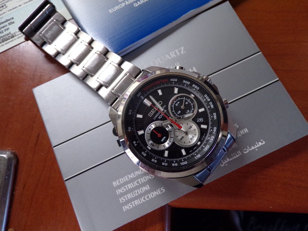 Seiko 8T69 00F0 Chronograph, Staal, Polshorloge, Ophalen of Verzenden, Zo goed als nieuw