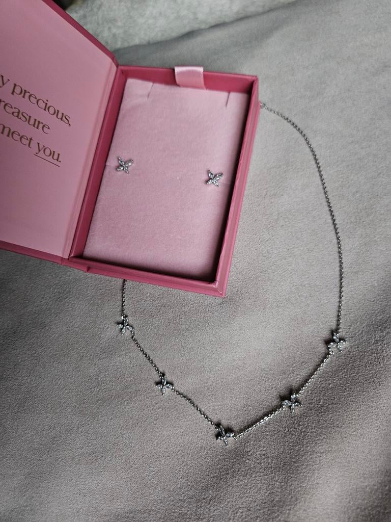 Vedder&Vedder set zilver, Sieraden, Tassen en Uiterlijk, Kettingen, Verstelbaar, Ophalen of Verzenden, Zo goed als nieuw, Zilver