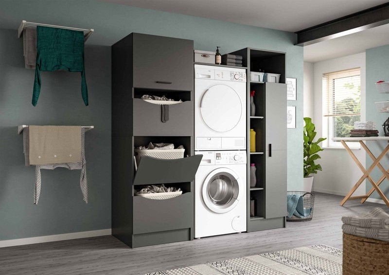 wasmachine ombouw antraciet, Ophalen, Nieuw, (Half)hoge kast