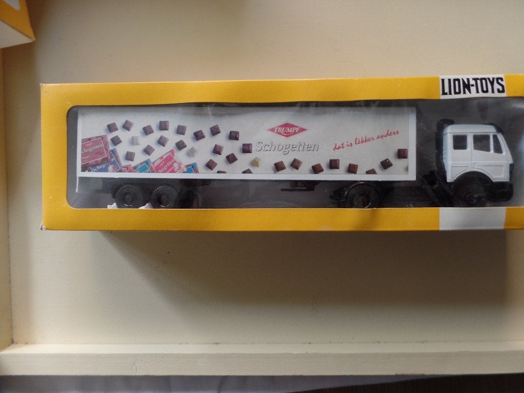 Mercedes trekker/oplegger Lion Toys Trumpf, Verzenden, Zo goed als nieuw, Bus of Vrachtwagen, Lion Toys
