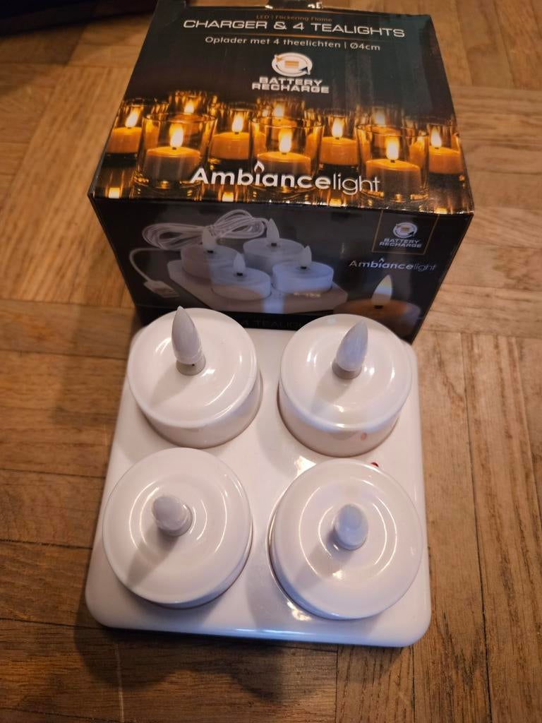 Waxinelichtjes met oplader, Ophalen of Verzenden, E27 (groot), Led-lamp